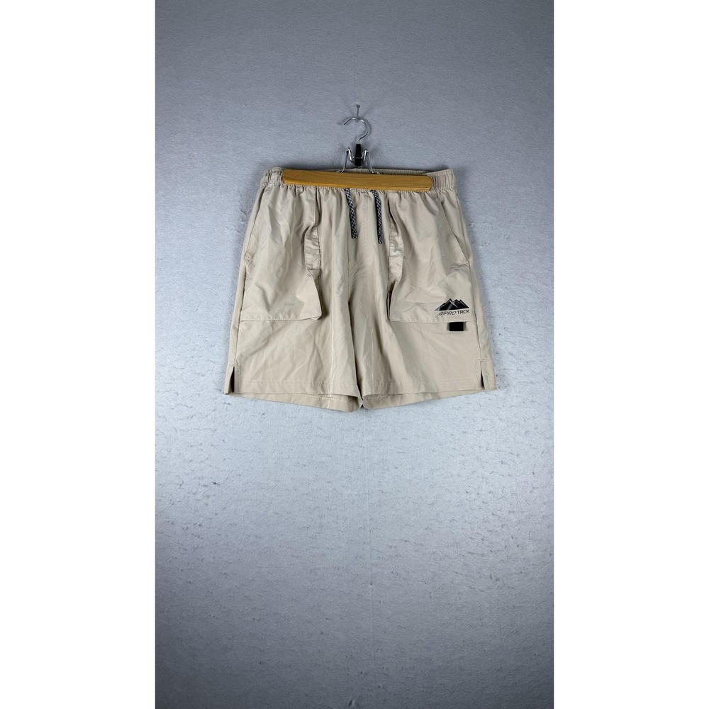 UNPRO Shorts Mens Medium Khaki Hiking‎ Elastic Waist Drawstring Pockets Trail